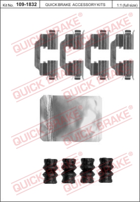 Zestaw akcesoriów montażowych  klocków hamulcowych QUICK BRAKE 109-1832