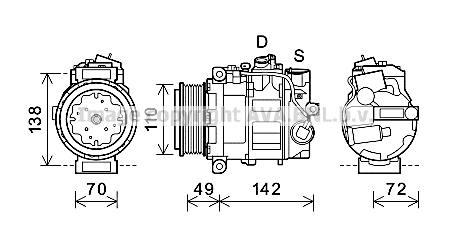Kompresor klimatyzacji AVA QUALITY COOLING MSK644