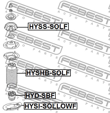 Sprężyna talerzowa FEBEST HYSI-SOLLOWF