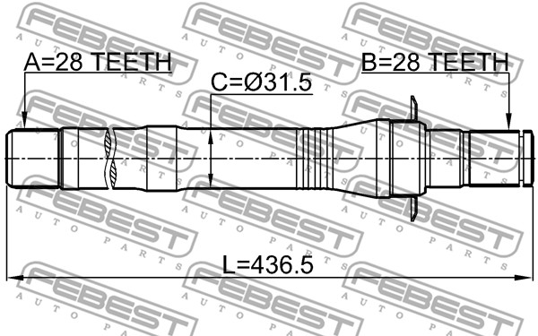 Półoś napędowa FEBEST 1212-CM10MT4WD