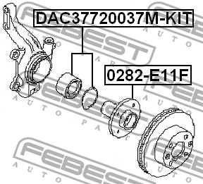 Zestaw łożysk koła FEBEST DAC37720037M-KIT