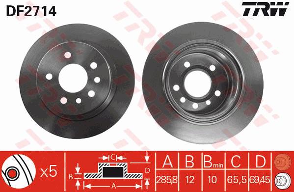 Tarcza hamulcowa TRW DF2714