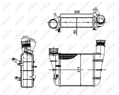 Chłodnica powietrza intercooler NRF 30148A