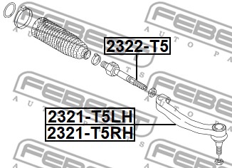 Końcówka drążka kierowniczego FEBEST 2321-T5LH