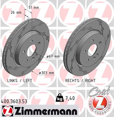 Tarcza hamulcowa ZIMMERMANN 400.3603.53