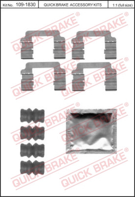 Zestaw akcesoriów montażowych  klocków hamulcowych QUICK BRAKE 109-1830