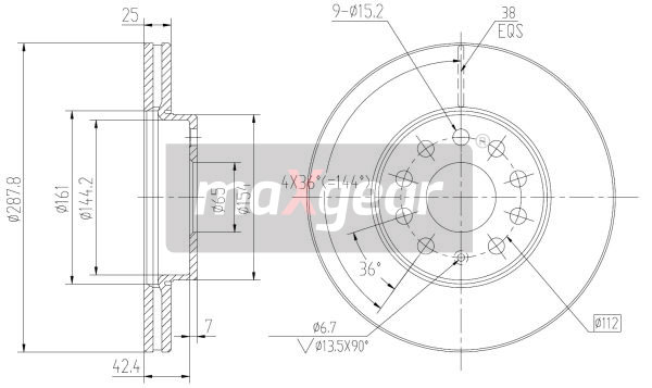 Tarcza hamulcowa MAXGEAR 19-1059