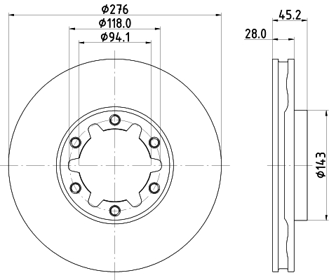 Tarcza hamulcowa HELLA 8DD 355 134-931