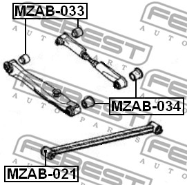 Tuleja wahacza FEBEST MZAB-034