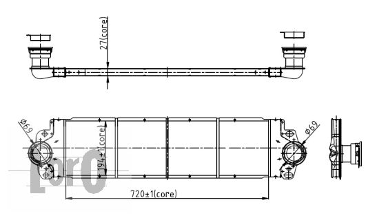 Chłodnica powietrza intercooler ABAKUS 053-018-0007