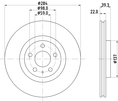 Tarcza hamulcowa HELLA PAGID 8DD 355 105-491