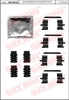 Zestaw akcesoriów montażowych  klocków hamulcowych QUICK BRAKE 109-0035