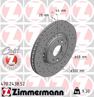 Tarcza hamulcowa ZIMMERMANN 470.2438.52