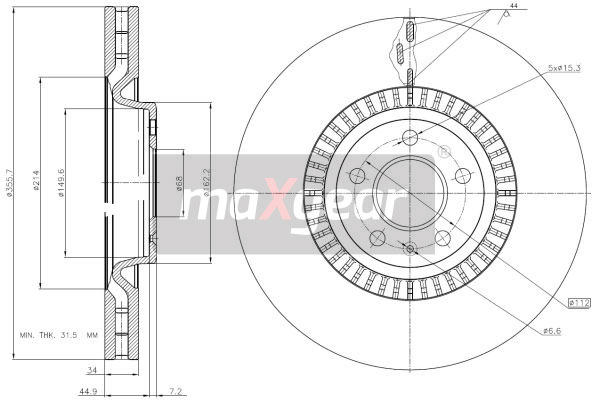 Tarcza hamulcowa MAXGEAR 19-3210