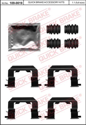 Zestaw akcesoriów montażowych  klocków hamulcowych QUICK BRAKE 109-0019
