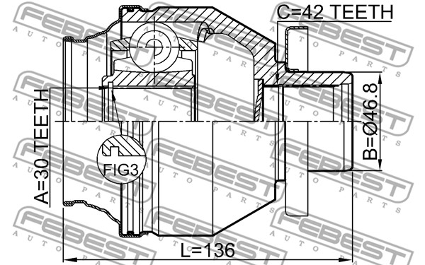 Przegub FEBEST 2311-T6MTLH