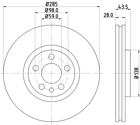 Tarcza hamulcowa HELLA 8DD 355 108-761