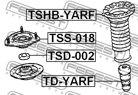 Dystans gumowy FEBEST TD-YARF