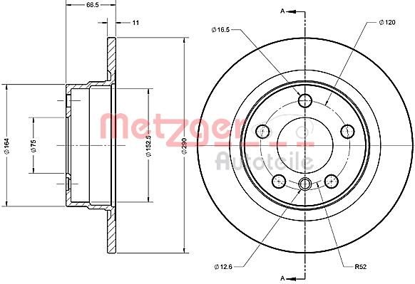 Tarcza hamulcowa METZGER 6110674