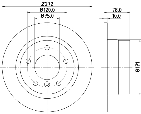Tarcza hamulcowa HELLA 8DD 355 127-171