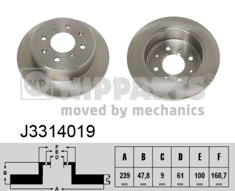 Tarcza hamulcowa NIPPARTS J3314019