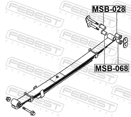 Tuleja łożyska, pióro resora FEBEST MSB-068