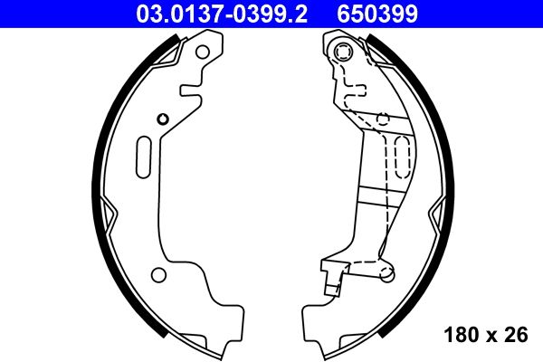 Szczęki hamulcowe ATE 03.0137-0399.2