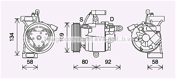 Kompresor klimatyzacji AVA QUALITY COOLING TOAK734