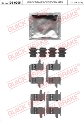 Zestaw akcesoriów montażowych  klocków hamulcowych QUICK BRAKE 109-0005