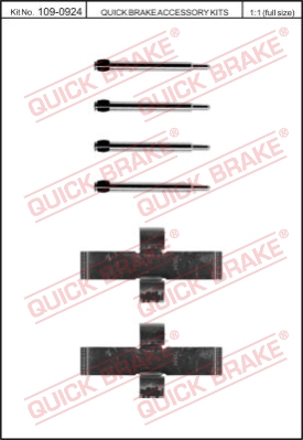 Zestaw akcesoriów montażowych  klocków hamulcowych QUICK BRAKE 109-0924