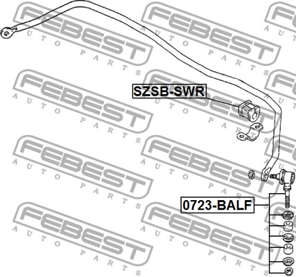 Guma stabilizatora FEBEST SZSB-SWR