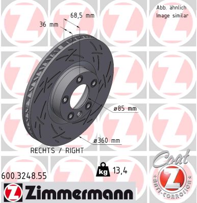 Tarcza hamulcowa ZIMMERMANN 600.3248.55