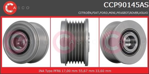 Koło pasowe alternatora CASCO CCP90145AS