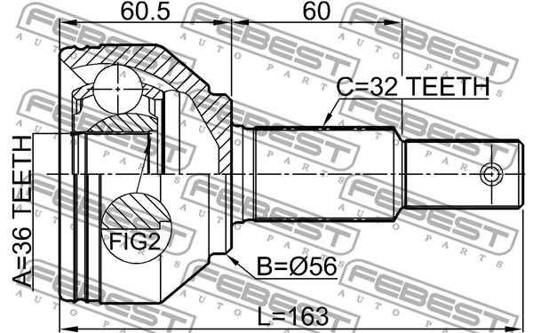 Przegub FEBEST 0210-R52VQ35