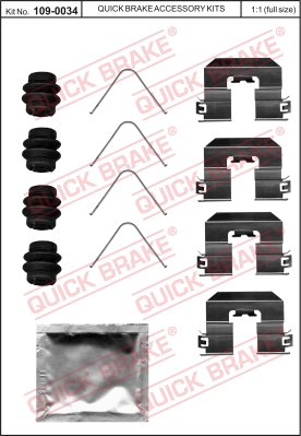 Zestaw akcesoriów montażowych  klocków hamulcowych QUICK BRAKE 109-0034