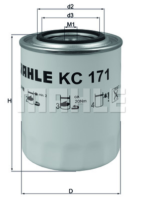 Filtr paliwa MAHLE KC 171