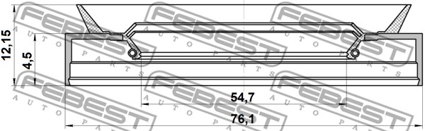Pierścień uszczelniający piasty koła FEBEST 95PDS-56760412X