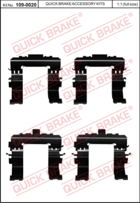 Zestaw akcesoriów montażowych  klocków hamulcowych QUICK BRAKE 109-0020