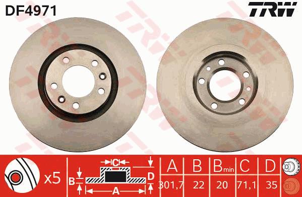 Tarcza hamulcowa TRW DF4971