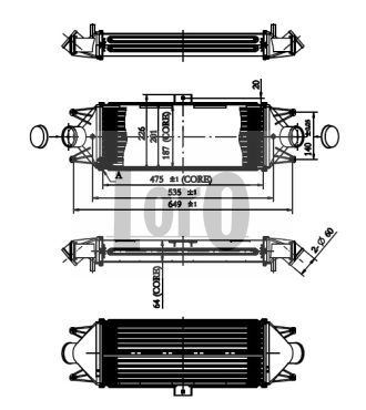 Chłodnica powietrza intercooler ABAKUS 022-018-0002