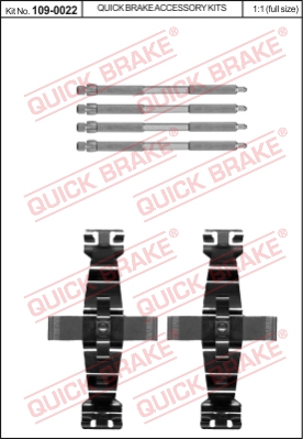 Zestaw akcesoriów montażowych  klocków hamulcowych QUICK BRAKE 109-0022