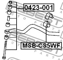 Guma stabilizatora FEBEST MSB-CS5WF