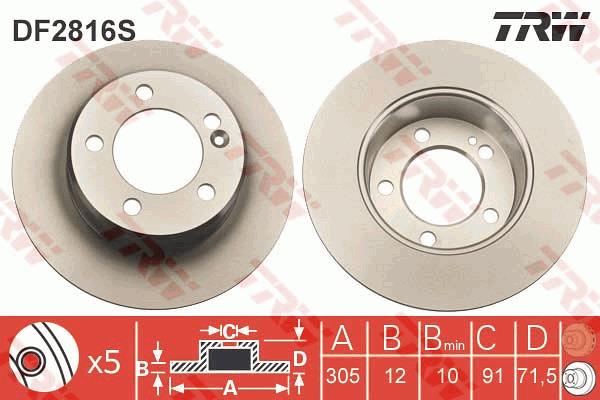 Tarcza hamulcowa TRW DF2816S