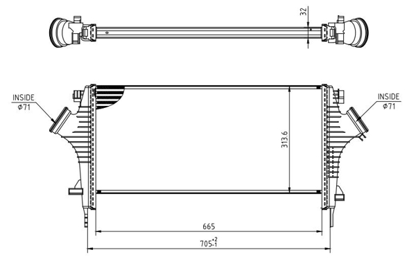 Chłodnica powietrza intercooler HART 636 916