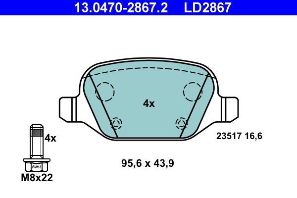 Klocki hamulcowe ATE 13.0470-2867.2