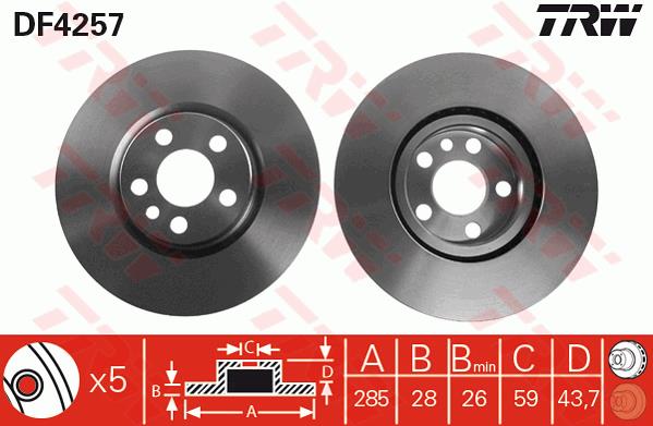 Tarcza hamulcowa TRW DF4257