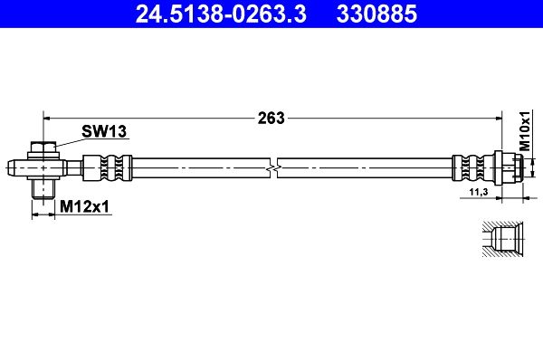 Przewód hamulcowy elastyczny ATE 24.5138-0263.3