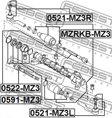 Drążek kierowniczy FEBEST 0522-MZ3