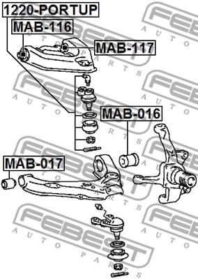 Tuleja wahacza FEBEST MAB-017