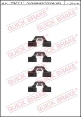 Zestaw akcesoriów montażowych  klocków hamulcowych QUICK BRAKE 109-1211